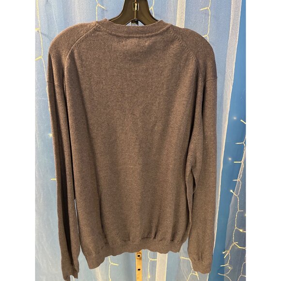 Pronto Uomo Mens XXL V-Neck Sweater Cotton Cashmere Blend Blue New With Tags - Picture 4 of 5